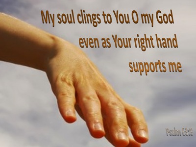 Psalm 63:8 Your Right Hand Supports Me (blue)